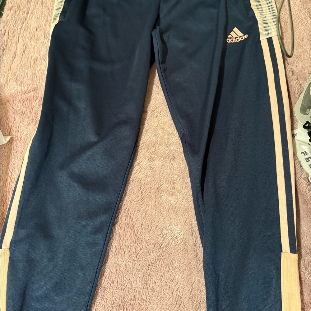 adidas Kids Blue and Cream Bottoms